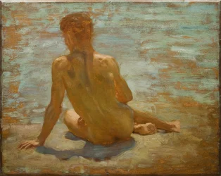 Boceto de joven desnudo (Estudio para el esplendor de la mañana), c.1921